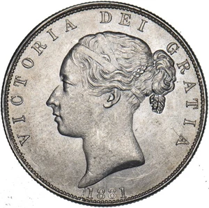 1881 Halfcrown - Victoria British Silver Coin - sehr schön - Bild 1 von 2