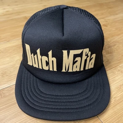 Dutch Mafia Black Tan Gold Trucker Mesh S/M Snapback Hat Women Men Unisex EUC - Image 1 of 4