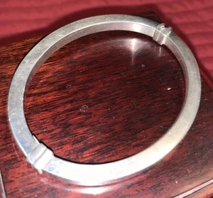 Sterling Italian SPRING AND HINGED Bangle With Keeper Clasp - Picture 1 of 3