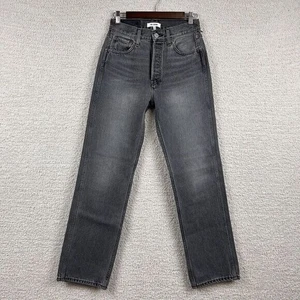Pantalones de mezclilla RE/DONE para mujer 25 vintage gris ceniza años 90 pierna recta botón mosca 5 bolsillos - Imagen 1 de 12