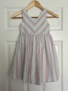 Hope & Henry Girls Dress Seersucker Stripe Size 6 Classic Lined Organic Cotton - Picture 1 of 8
