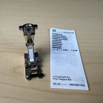 Genuine Bernina 3 Groove Cording Foot #22 - Old Style - Image 1 of 4