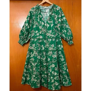 Alice + Olivia Layla Stufen Rüschen Midikleid Central Park grün geblümt Gr. XL - Bild 1 von 10