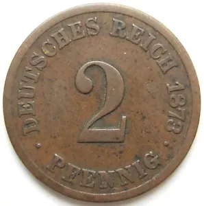 Coin German Empire Empire 2 Pfennig 1873 F in Very fine / Fine - Picture 1 of 2