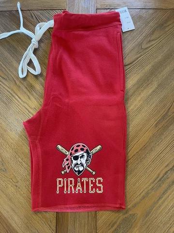 Pittsburgh Pirates Red Jogger Shorts Sz Medium Cover