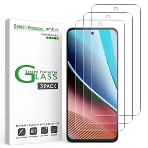 amFilm 3 Pack Tempered Glass Screen Protector for Moto G Stylus 5G 2023, Bubble- - Picture 1 of 1