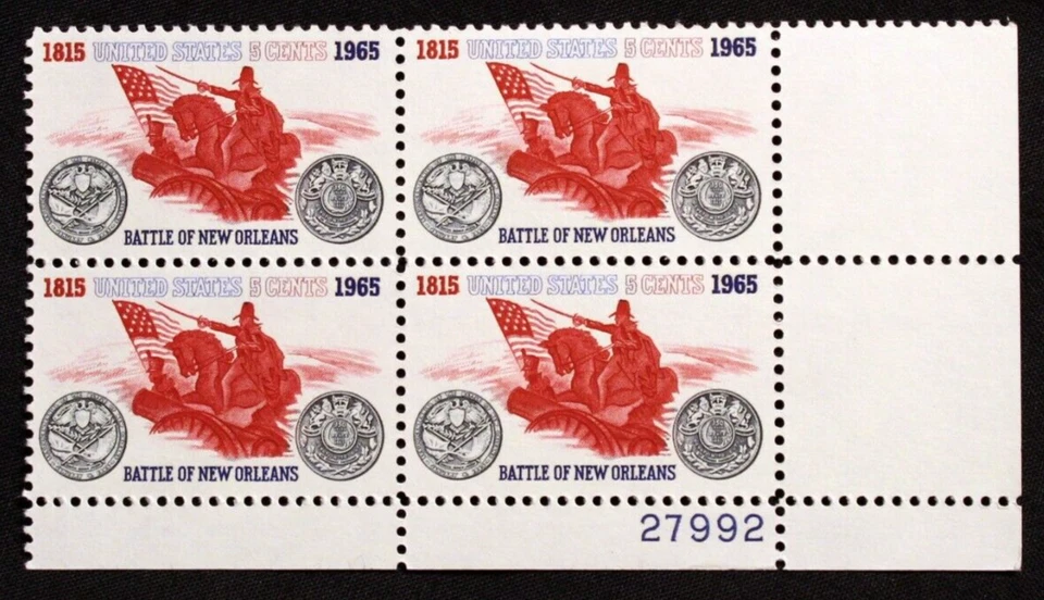 US Plate Blocks Stamps #1261 ~ 1965 5c Battle of New Orleans MNH SP2292 - Image 1 of 1