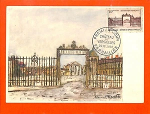 CHATEAU DE VERSAILLES /CARTE PREMIER JOUR / PHILATELIE 1952 - Foto 1 di 2