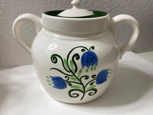 STANGL POTTERY "BLUE TULIP" BEAN POT COOKIE JAR - Picture 1 of 12