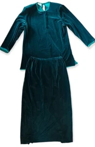 Vintage Maggie Shepherd Women's Medium Green Two Piece Holiday Formal Wear NEW - Picture 1 of 7