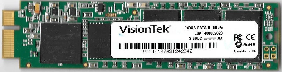 VISIONTEK 240GB SATA III 6 GB/S 3.3VDC SOLID STATE DRIVE FOR VISIONTEK RAID CARD - Image 1 of 1