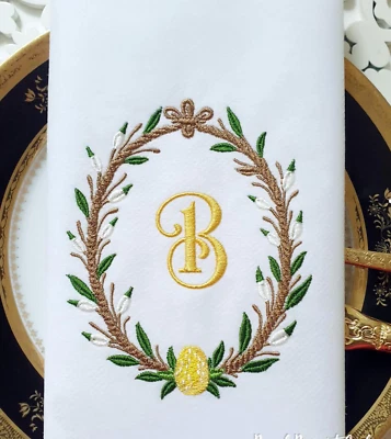 Guirnalda de Primavera Coño Sauce Personalizado TOALLA DE PLATO TOALLA DE TÉ BORDADA Foto 1 de 3