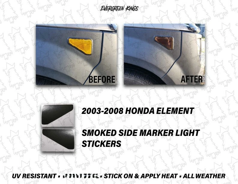 Cubiertas de lente marcador lateral ahumado para Honda Element 2003-2008 superposiciones de luz de humo Foto 1 de 4