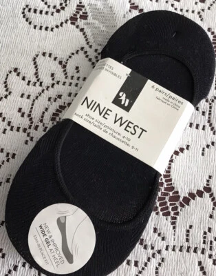 Calcetines forrados Nine West para mujer 6 pares - Zapato 4-10 negro nuevo Foto 1 de 4