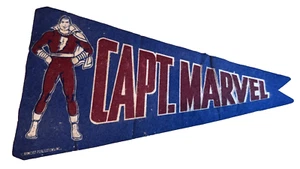 Rare 1946 Captain Marvel Felt Pennant Vintage Original - Picture 1 of 8