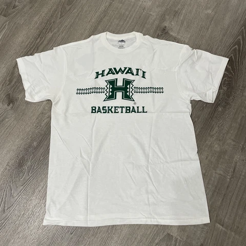 Adidas university Hawaii Rainbow Warriors basketball hawaiian isles wht shirt m Cover
