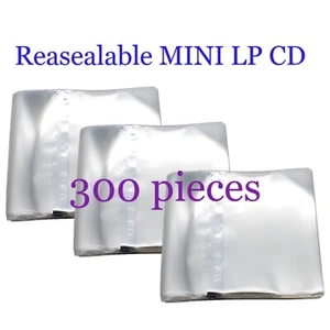 Resealable Outer Replacement Plastic Sleeves for MINI LP CDs 300 pieces - Picture 1 of 2