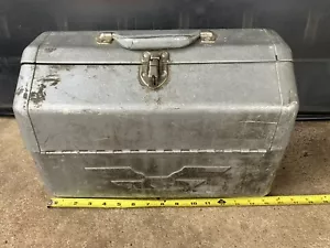 VINTAGE Simonsen grande strumento pieghevole/scatola portaoggetti alluminio - Foto 1 di 12
