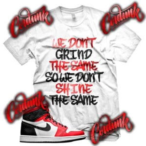 Nueva Camiseta Deportiva Blanca GRIND DIFFERENT para J1 1 OG Satén Serpiente Negra Roja - Imagen 1 de 3