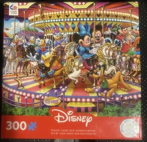 Disney 300 Pc Ceaco Jigsaw Puzzle Mickey and Friends on a Carousel NIB - Picture 1 of 2