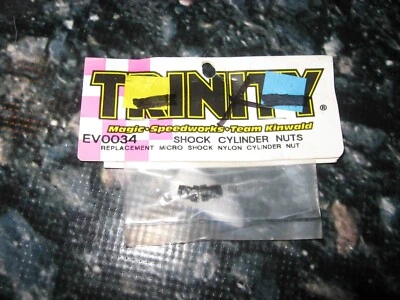 Vintage RC Racing Trinity Micro Shock Cylinder Nuts Plastic Black (2) EV 0034 - Image 1 of 2