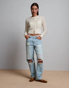 AE77 Premium Slouch Jeans Denim Pants Classic Straight Leg High Rise Size 32 - Bild 1 von 16