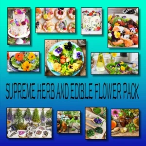 SUPREME EDIBLE FLOWER PACK-50 PACKETS-GARNISH-HERBAL TEA-COTTAGE GARDEN PLANTS - Picture 1 of 24