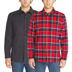Lee Men's Flannel Shirt, 2-pack, Regular Fit, Medium, Gray - Picture 1 of 6