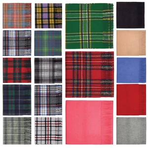 100 % Lammwolle Schlicht und Tartan Design Schal - Bild 1 von 33