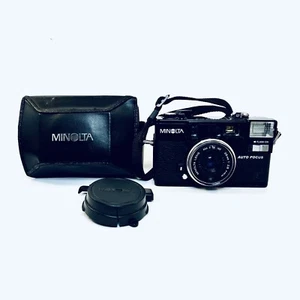 Minolta Hi-Matic AF2 35mm Vintage Film Camera W/ Case & Lens Cover, Read Desc. - Picture 1 of 8