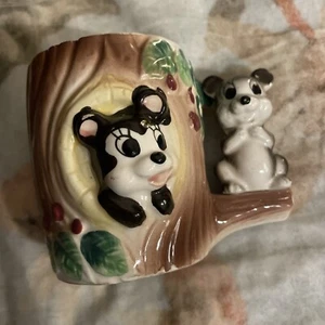 Nasco Figural Mouse Chipmunk Tree Anthropomorpher Becher Japan - Kitsch Vintage 1964 - Bild 1 von 9