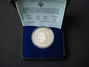 Yugoslavia, 1000 dinara, 1985, proof silver, Planica ski jumping, Slovenia - Picture 1 of 6