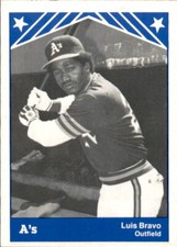 1983 Albany-Colonie A's TCMA #17 Luis Bravo Venezuela VZ - NM Baseball Card