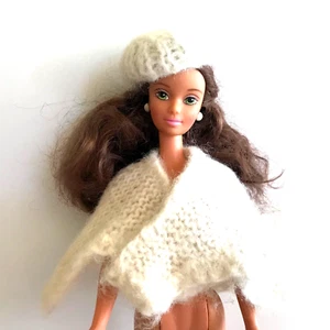 Barbie bambola clone bianca maglia avvolgente e cappello solo ~ senza bambola - Foto 1 di 13
