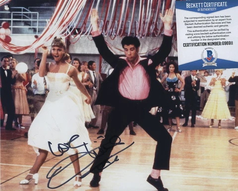 OLIVIA NEWTON-JOHN SIGNED AUTOGRAPHED COLOR GREASE PHOTO BAS BECKETT COA Cover