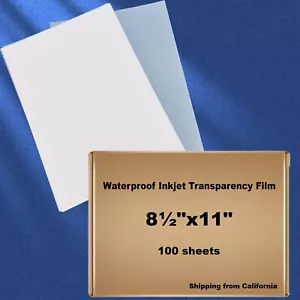 WASSERDICHTE Tintenstrahl-Transparenzfolie für Siebdruck 8,5""x11"" 100 BLATT - Bild 1 von 14