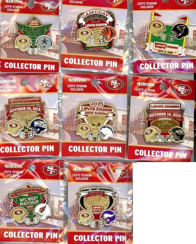 49ers 2015-2016 Game Day Pin Choice 8 pins San Francisco Forty Niners Cowboys + - Image 1 of 1
