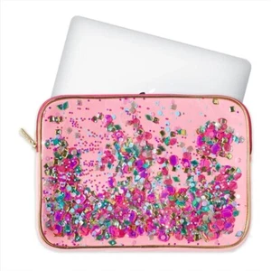 Rosa Laptop Tasche mit buntem Konfetti für dein Notebook - Bild 1 von 2