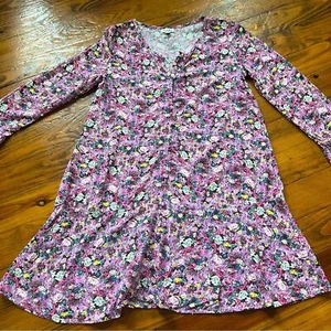 Love Fire Big Girl Floral Long Sleeve Colorful Midi Dress size Large Boho - Picture 1 of 16
