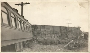 TRAIN NAUFRAGIO ACCODENT 1922 FOTO ANTIGUA REAL RPPC ferrocarril - Imagen 1 de 2