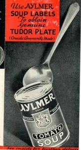 1931 Aylmer Suppe Broschüre Etiketten Angebot Tudor Teller Barbara Muster Oneida Kanada - Bild 1 von 5