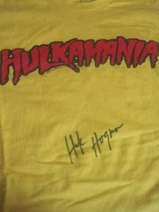 HULK HOGAN HANDSIGNIERTES GELBES HULKAMANIA T-SHIRT WWF WRESTLING AUTOGRAMM COA 12 - Bild 1 von 11