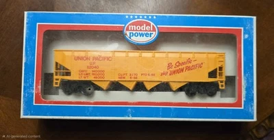 HO Scale Model Power Union Pacific 4-bay Hopper Freight Train Car 62040 - Image 1 of 2