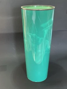 Vaso 12" firmato Ando Jubei cloisonné giapponese verde turchese argento - Foto 1 di 14