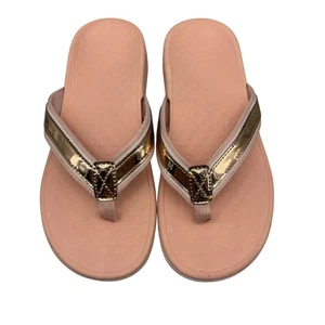 Vionic Tide II Rose Gold Toe Post Supportive Comfort Flip Flops Women sz 7 - Picture 1 of 10