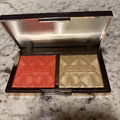 Iconic London Silk Glow Duo Sheer Blush & Highlighter CORAL GLOW New In Box - Image 1 of 2