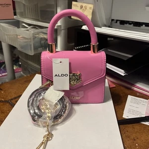Aldo Small Pink HandBag/crossbody Leopard Head. NWT - Picture 1 of 5