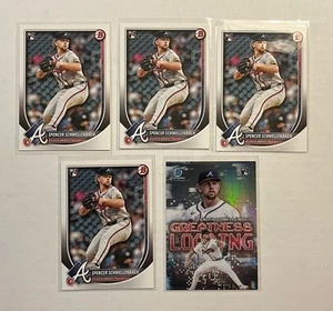 2025 Bowman Spencer Schwellenbach RC Lot x4 Paper x1 Insert Braves - Bild 1 von 2