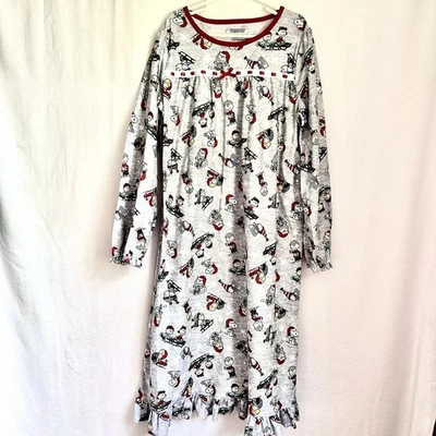 花生史努比查理布朗圣诞睡衣睡衣礼服女孩大号 (7-10) — 第 1/4 张图片