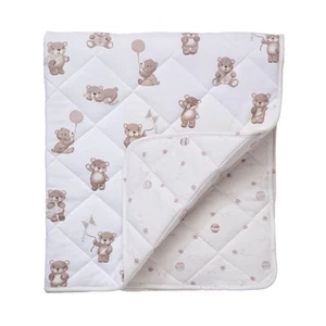 Reversible Quilted Cot Comforter - Cuddly Bear - Picture 1 of 5